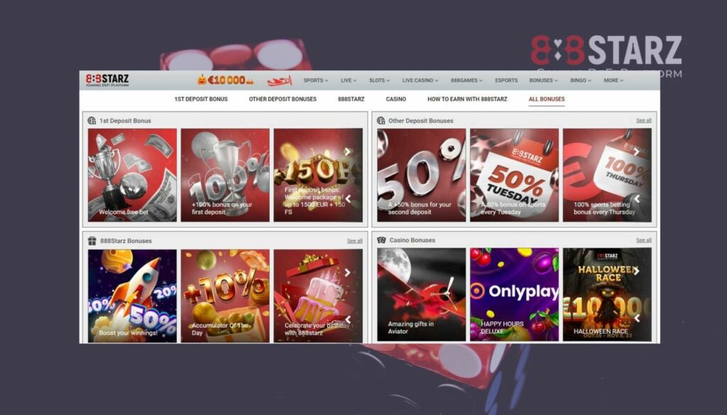 888Starz Betting and Casino Options information