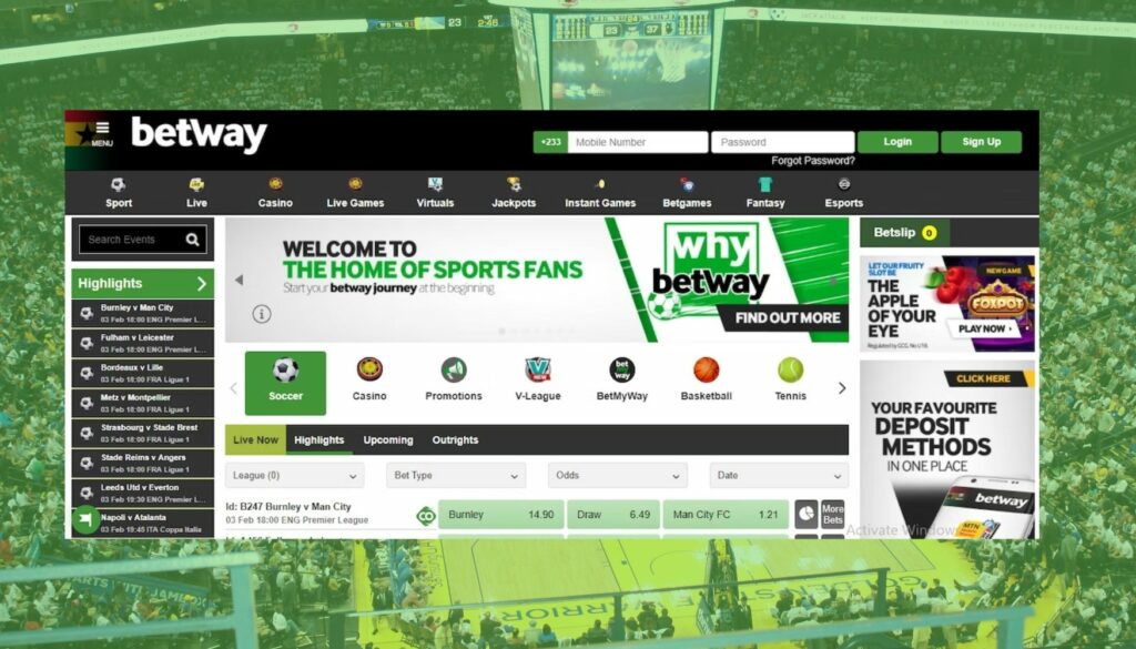 Main features of Betway betting site review
