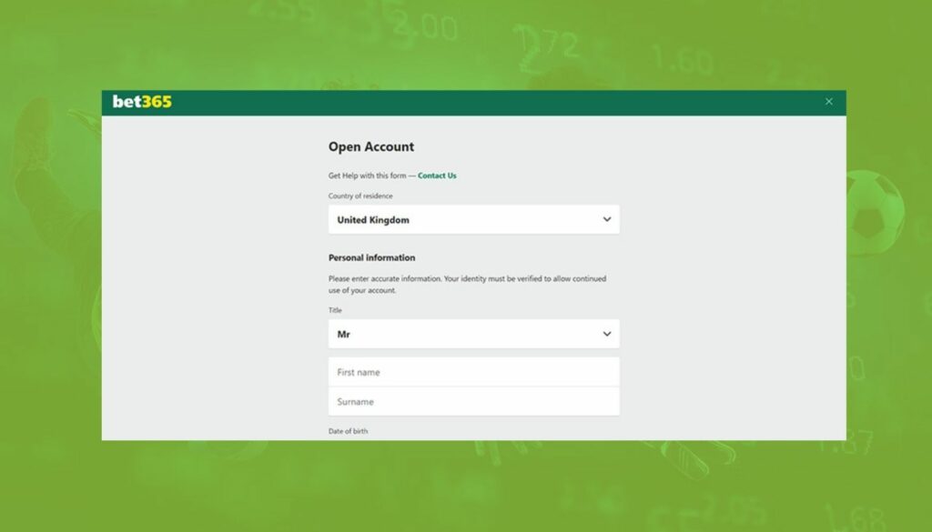 How to Open Bet365 betting platform Account instruction