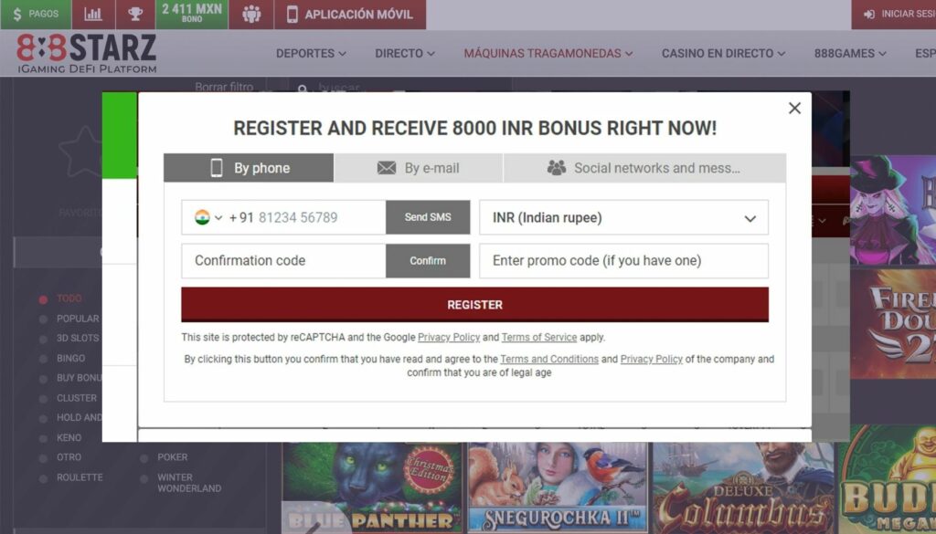 How to Register on 888Starz gambling website